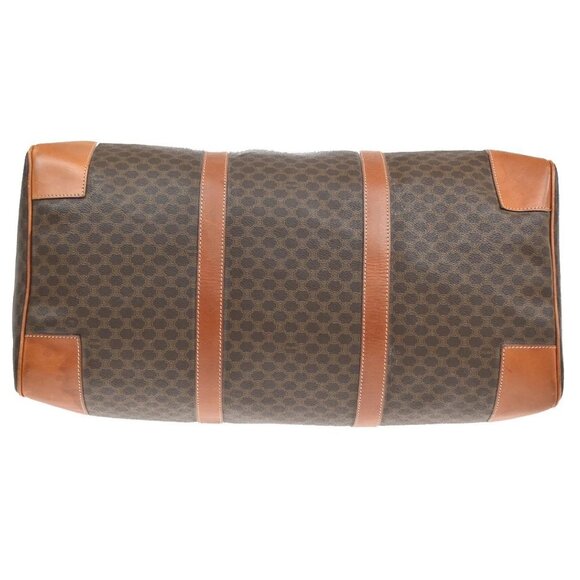 CELINE Logo Macadam Pattern Travel Hand Bag PVC Leather Brown GHW Italy - Picture 5 of 14